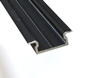 Профиль 7х16х12,3х22мм черный для светодиодной ленты врезной 2м алюминиевый анодированный ЛП