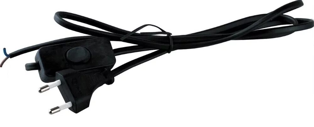 Сетевой шнур 1.7м с вилкой и выключателем черный от компании ИП Набока В.М. - фото 1