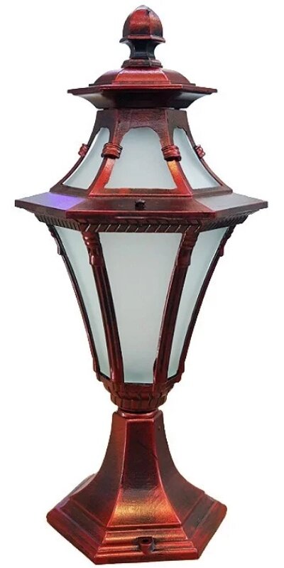 Светильник 5114 Осло 40х17 см стекло силумин садово-парковый на подставке красная медь от компании ИП Набока В.М. - фото 1