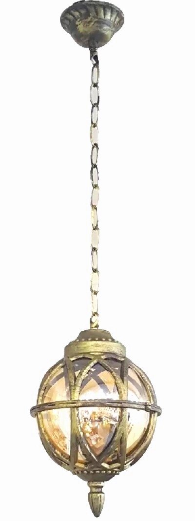Светильник 9583s Верона садово-парковый подвесной черное золото Ф160мм 60Вт от компании ИП Набока В.М. - фото 1
