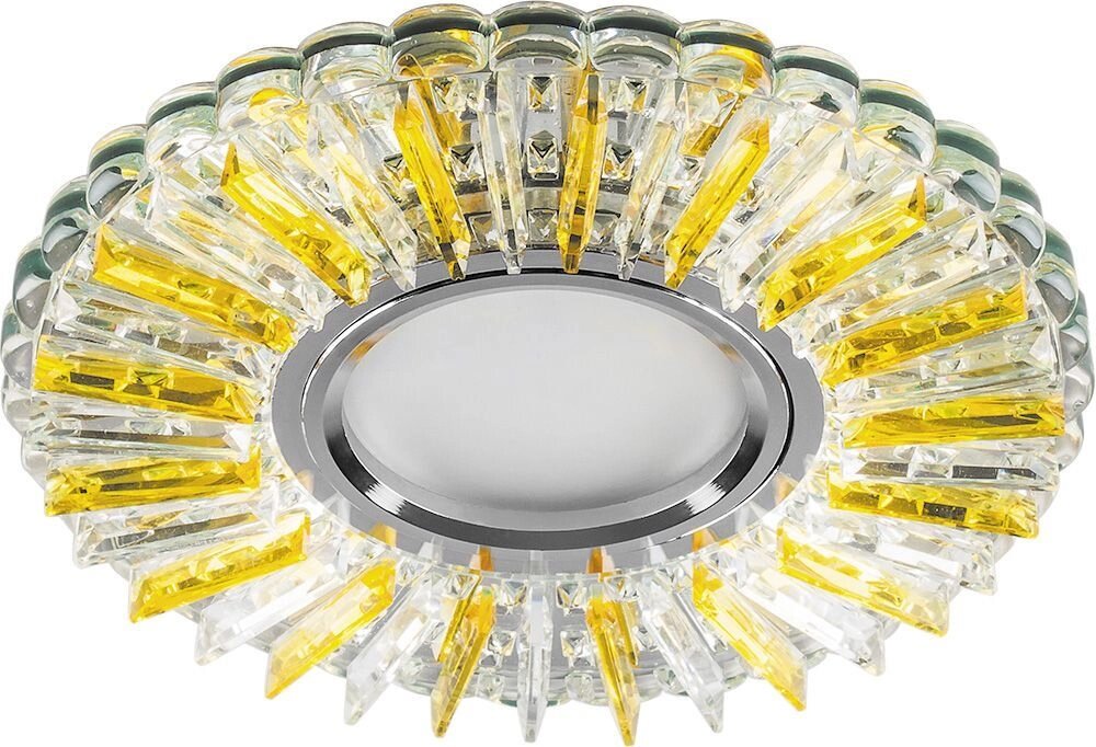 Светильник CD900 прозрачный-желтый потолочный встраиваемый с белой LED подсветкой MR16 G5.3 117x25 Feron 28969 от компании ИП Набока В.М. - фото 1