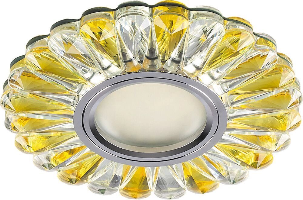 Светильник CD901 прозрачный-желтый потолочный встраиваемый с белой LED подсветкой MR16 G5.3 117x25 Feron 28970 от компании ИП Набока В.М. - фото 1