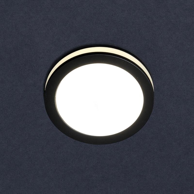 Светильник светодиодный встраиваемый круг черный GLP-DECO-R2-7BT-IP40-4-BL 412374 от компании ИП Набока В.М. - фото 1
