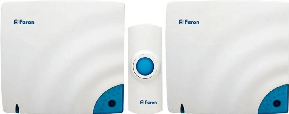 Звонок дверной 2 блока динамика кнопка IP44 32 мелодии белый H-138C-2 Feron 23614 от компании ИП Набока В.М. - фото 1