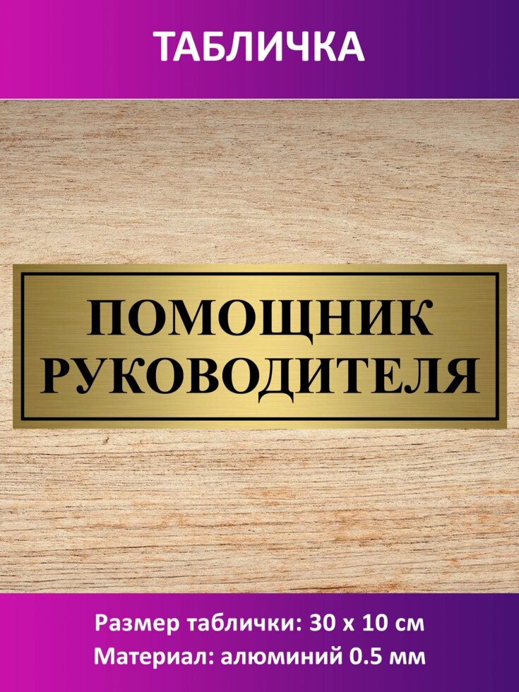Табличка "Помощник руководителя" от компании Сувенир-принт - фото 1