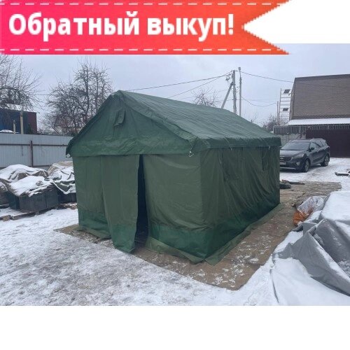 Палатка Каркасная утепленная зеленого цвета 3х4 от компании ООО Гарнизон - фото 1