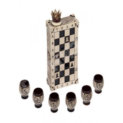 Подарочный набор Штоф с рюмками Шахматы от компании ООО Гарнизон - фото 1