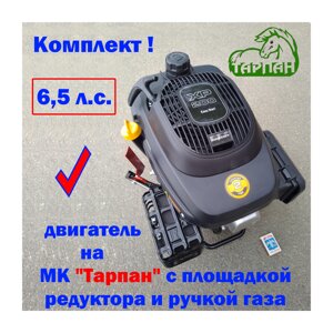 Двигатель бензиновый для МК Тарпан, мощностью 6,5 л. с. Объем двигателя 200 см3. С площадкой на редуктор и ручкой газа.