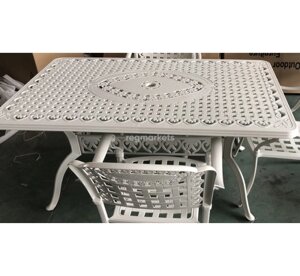 Белый стол из литого алюминия Gera 6