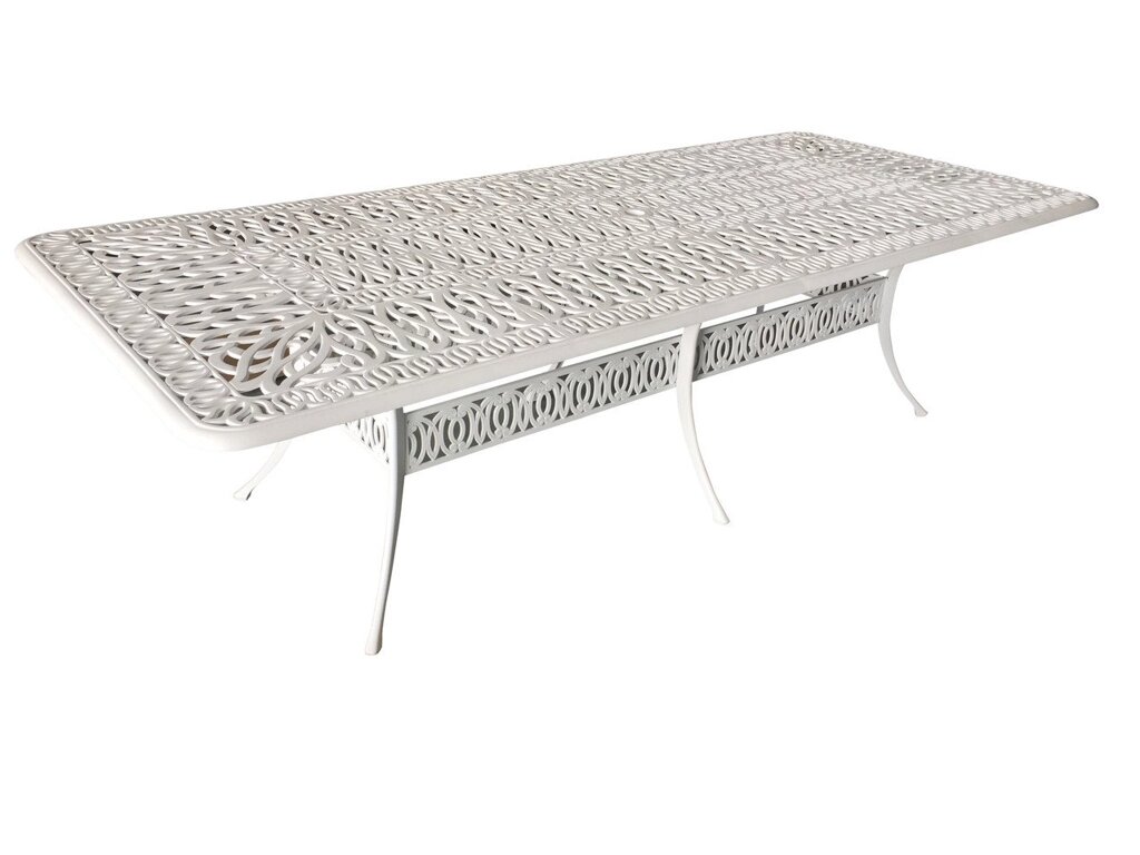 Белый стол из литого алюминия Louis X от компании Металлическая мебель из литого алюминия, элитные садовые качели - фото 1