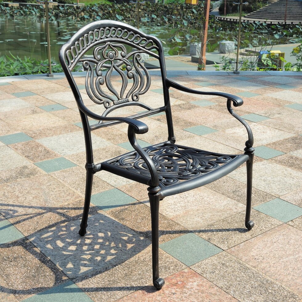 Кресло из литого алюминия ##от компании## Металлическая мебель из литого алюминия, элитные садовые качели - ##фото## 1