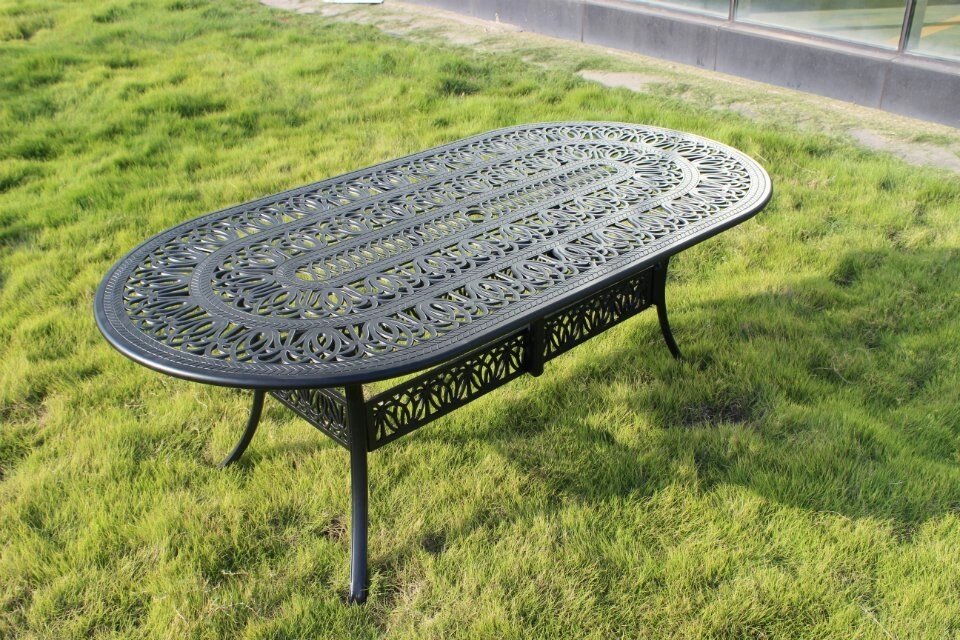 Овальный стол из литого алюминия на 8 персон от компании Металлическая мебель из литого алюминия, элитные садовые качели - фото 1