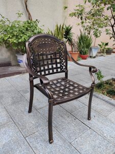 Разборное кресло Delhi из литого алюминия в Москве от компании Металлическая мебель из литого алюминия, элитные садовые качели