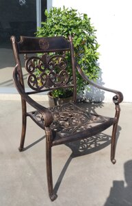 Литое кресло из алюминия для сада в Москве от компании Металлическая мебель из литого алюминия, элитные садовые качели