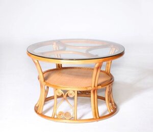 Круглый стол из ротанга в Москве от компании Металлическая мебель из литого алюминия, элитные садовые качели