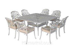 Садовый стол и кресла из литого алюминия в Москве от компании Металлическая мебель из литого алюминия, элитные садовые качели