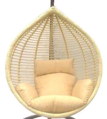 Плетеное подвесное кресло Fresco 200 без стойки от компании Металлическая мебель из литого алюминия, элитные садовые качели - фото 1