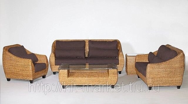 Плетеный комплект для отдыха от компании Металлическая мебель из литого алюминия, элитные садовые качели - фото 1