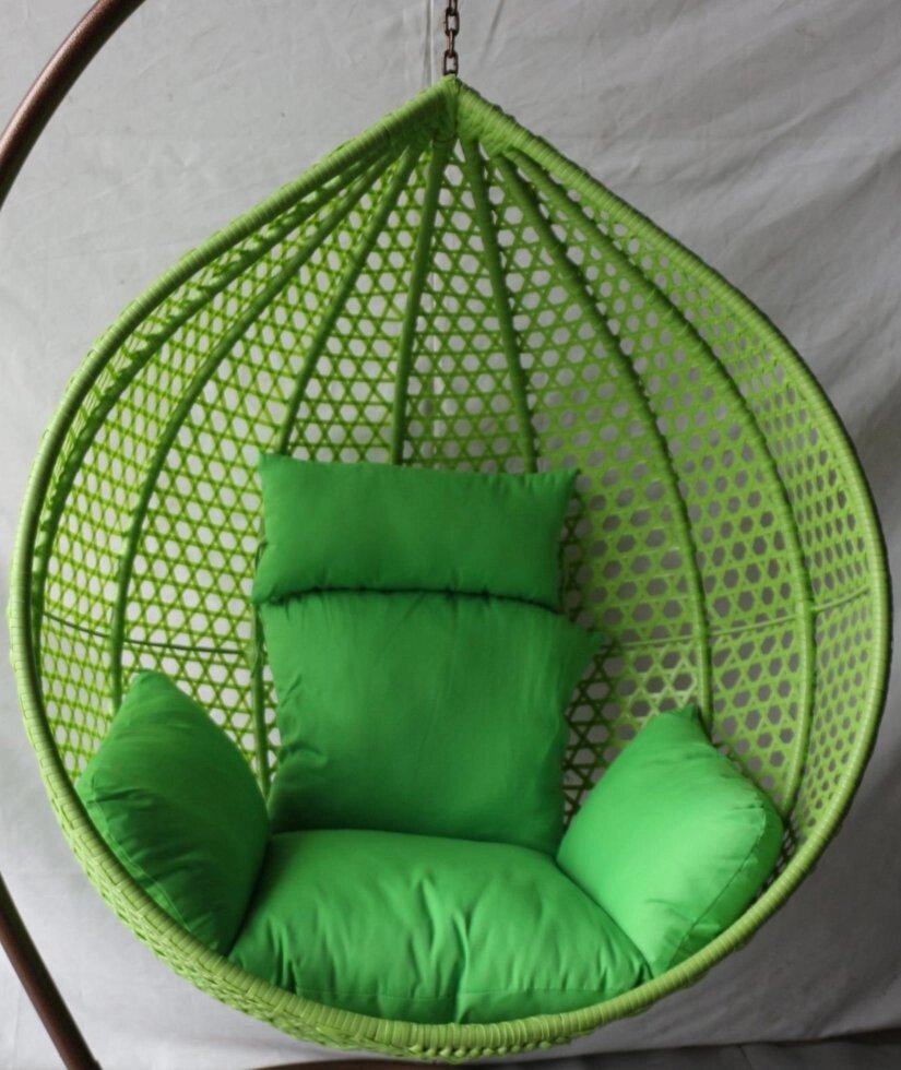 Подвесное кресло плетеное IR-00091/7 без стойки от компании Металлическая мебель из литого алюминия, элитные садовые качели - фото 1