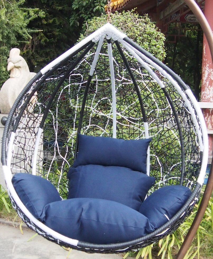 Подвесное плетеное кресло Fresco без стойки от компании Металлическая мебель из литого алюминия, элитные садовые качели - фото 1