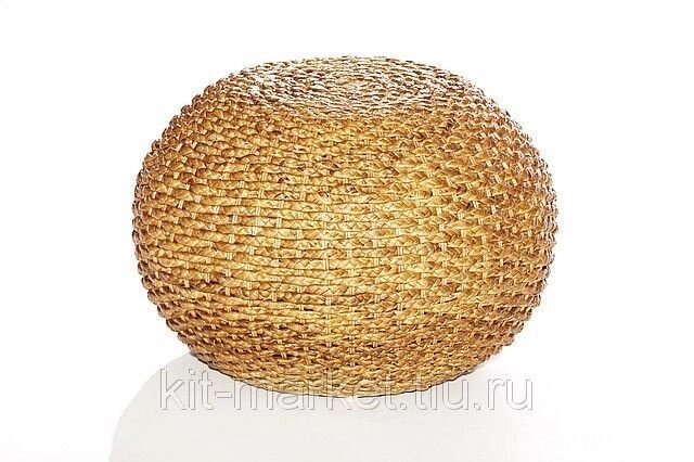 Пуф плетеный из гиацинта от компании Металлическая мебель из литого алюминия, элитные садовые качели - фото 1