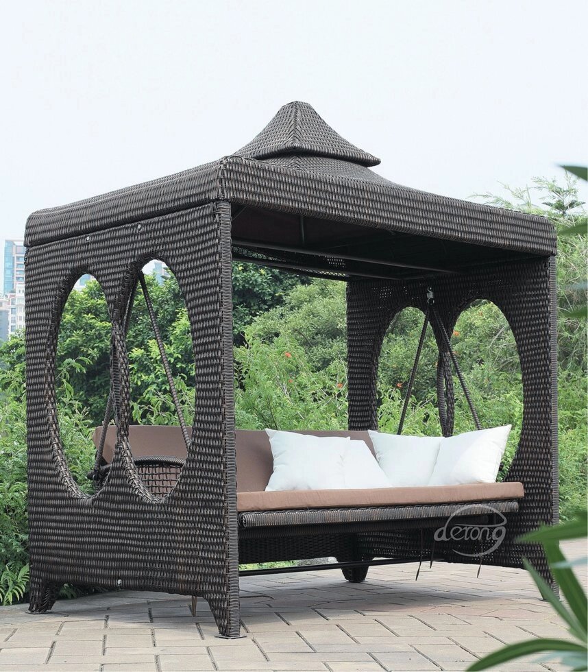 Садовые качели Derong 8125 от компании Металлическая мебель из литого алюминия, элитные садовые качели - фото 1