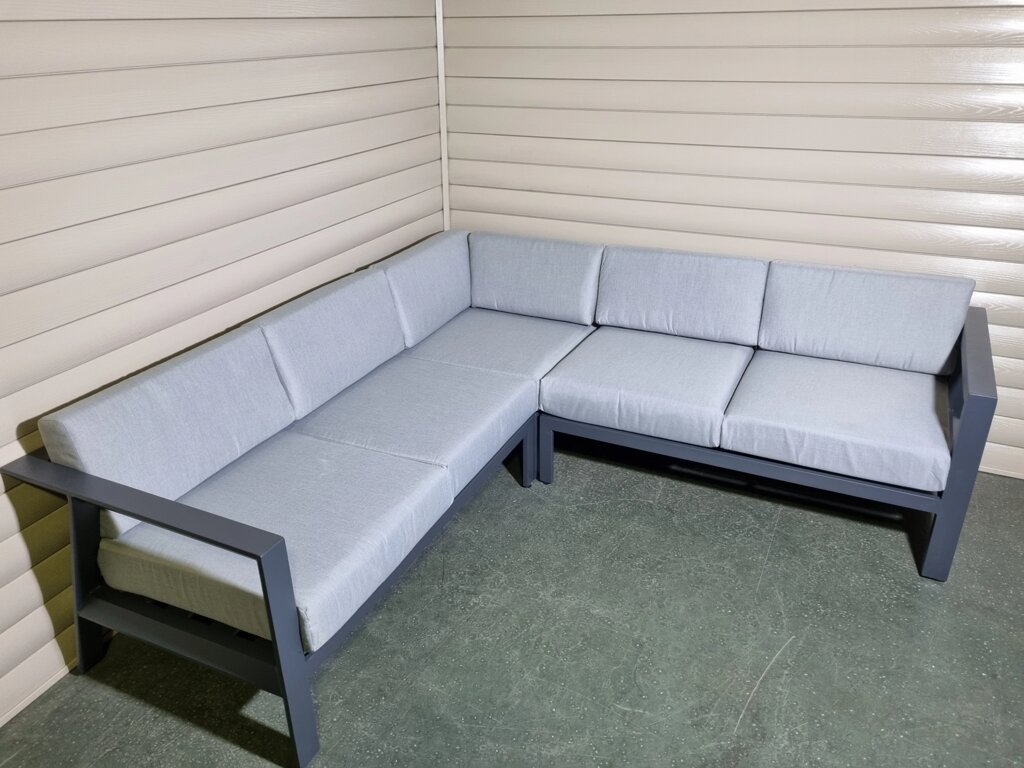 Угловой диван из алюминия Graphite от компании Металлическая мебель из литого алюминия, элитные садовые качели - фото 1