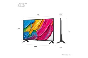 Телевизор LG 43QNED80A6A, операционная система webOS 25, 4K Ultra HD, пульт Magic Remote