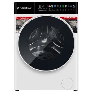 Стиральная машина MAUNFELD MFWM129WH05, инверторный мотор, стирка с паром, загрузка 9кг