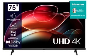 Smart телевизор Hisense 75A6K, Ultra HD, ОС VIDAA