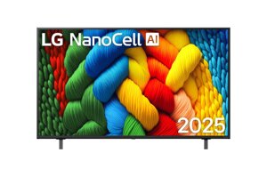 Телевизор LG 55NANO80A6B, операционная система webOS 25, 4K Ultra HD, пульт Magic Remote