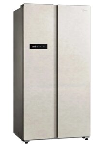 Side by Side холодильник Midea MDRS791MIE33, No Frost, инверторный мотор, бежевый