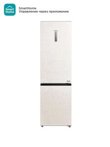 Двухкамерный холодильник Midea MDRB521MIE33OD, инверторный мотор, зона свежести, No Frost, бежевый