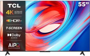 Smart телевизор TCL 55V6B, Ultra HD, ОС Google TV (Android 11), черный