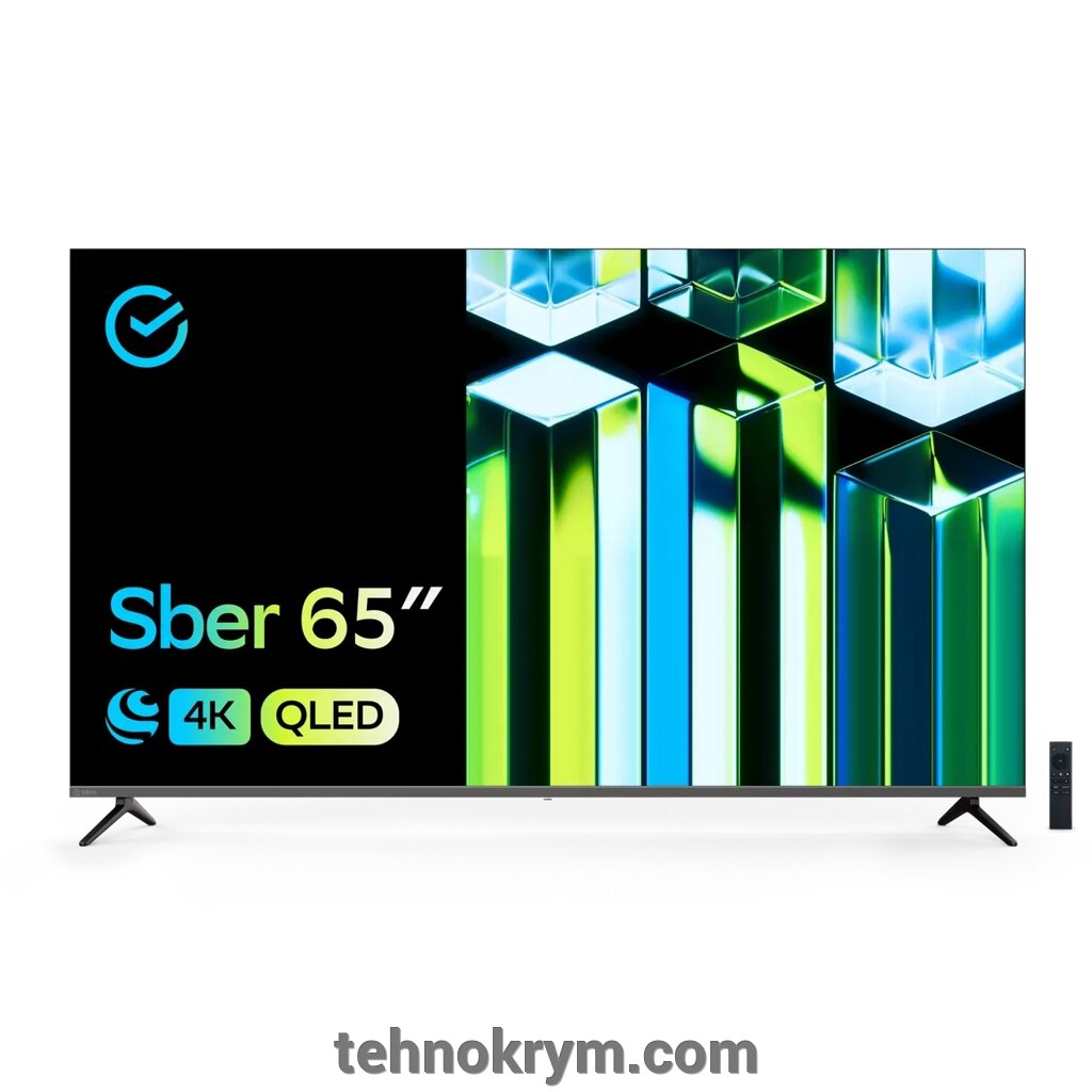 Smart QLED телевизор Sber SDX 65UQ5232T, ОС Салют от компании Интернет-магазин "Технокрым" по продаже телевизоров и бытовой техники - фото 1