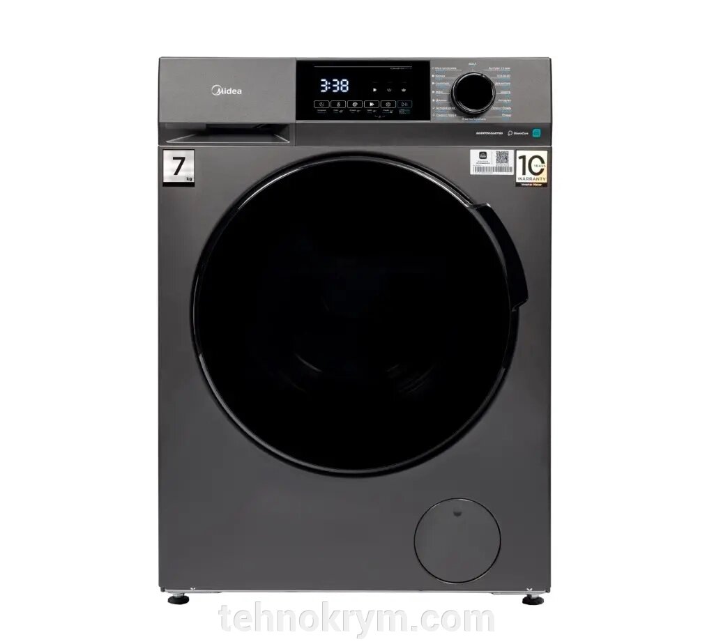 Стиральная машина Midea MFC3712BSW40/S, инверторный мотор, стирка с паром, загрузка 7 кг от компании Интернет-магазин "Технокрым" по продаже телевизоров и бытовой техники - фото 1