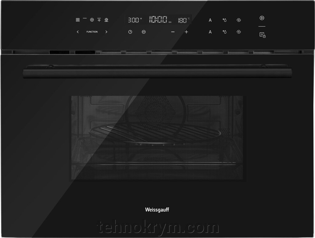 Встраиваемый компактный духовой шкаф с СВЧ Weissgauff OE 446 Black Edition от компании Интернет-магазин "Технокрым" по продаже телевизоров и бытовой техники - фото 1