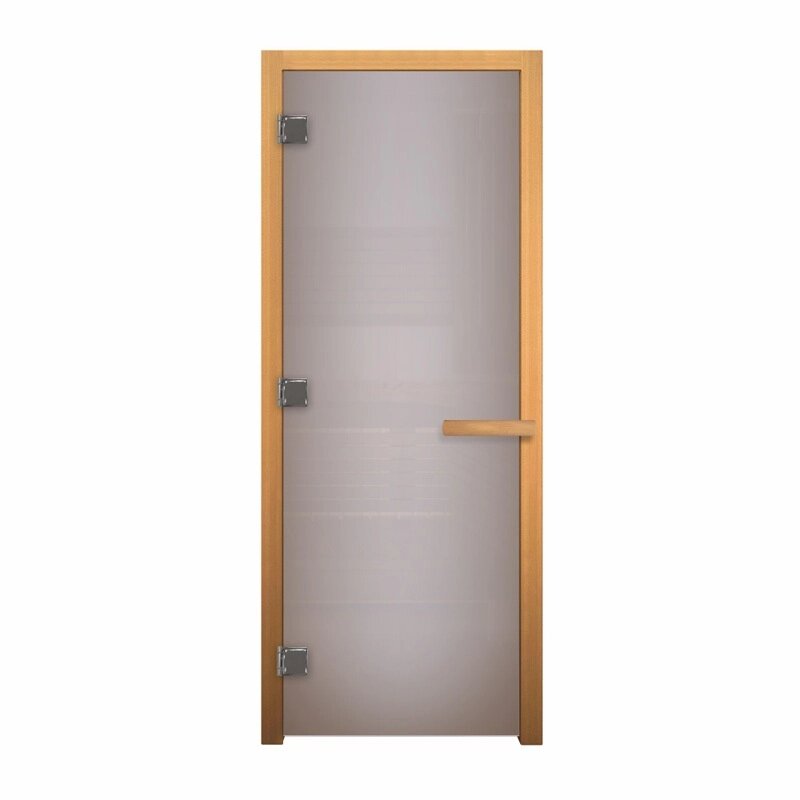 Дверь стекло Сатин Матовая 1900х700 (8мм, 3 петли 710) (Осина) Везувий от компании ProPechi - фото 1