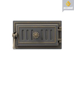 Дверца Везувий чугунная поддувальная,236), 185*320 мм, бронза