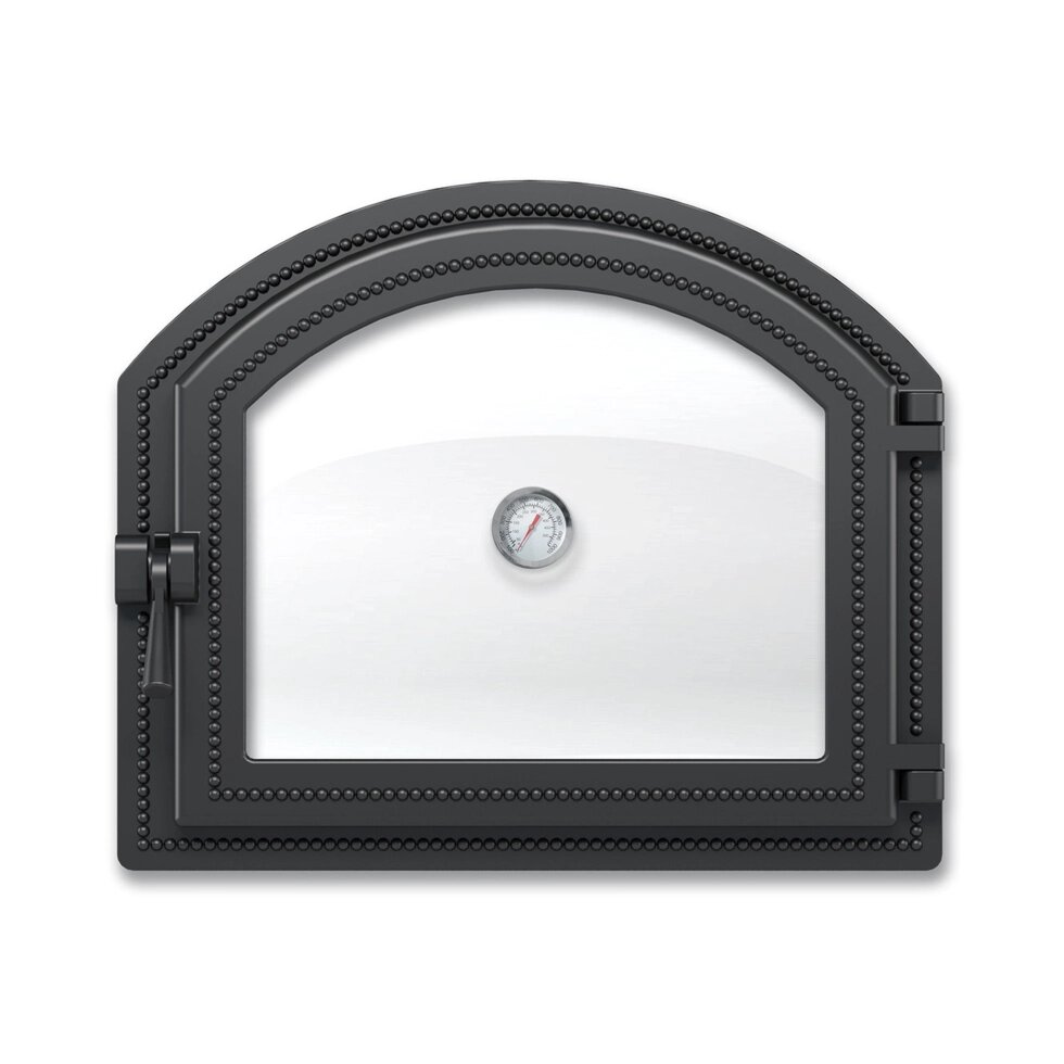 Дверка ВЕЗУВИЙ 217 с термометром (Антрацит) ##от компании## ProPechi - ##фото## 1