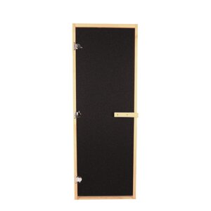 Дверь стекло Бронза Black Матовая 1900х700 (8мм, 3 петли 716 CR) (Осина) Везувий