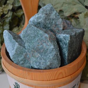 Камень для бани Жадеит шлифованный 10 кг крупный
