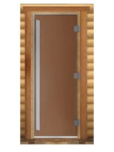 Дверь стеклянная Престиж (бронза матовое) 1900х800 Банный Эксперт