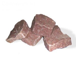 Камень для бани Кварцит малиновый, обвалованный, 20 кг, коробка