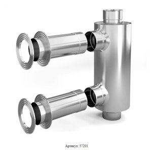 Дымоход-конвектор-1 ТМФ для смежного помещения нерж. 1,0мм/0,5мм ф115мм L=1,0м