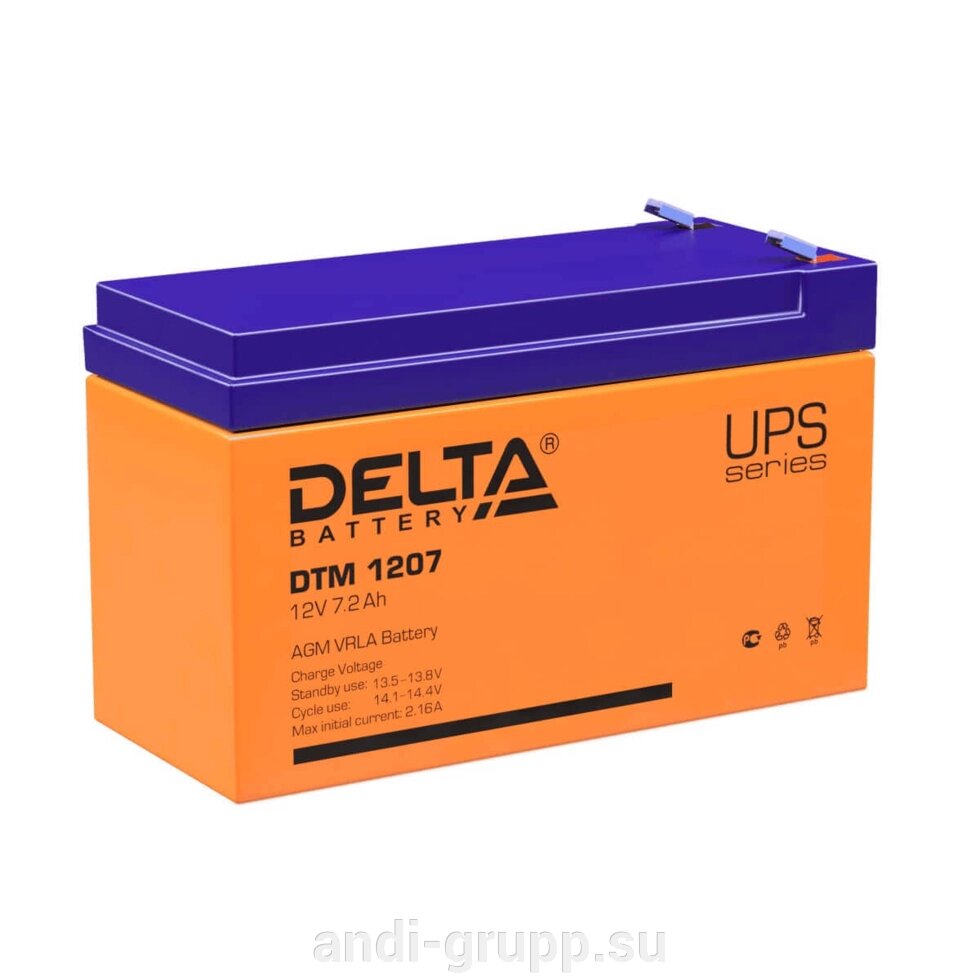 Аккумуляторная батарея Delta DTM 1207 (12V/7.2Ah) от компании Производственная компания «АНДИ Групп» - фото 1