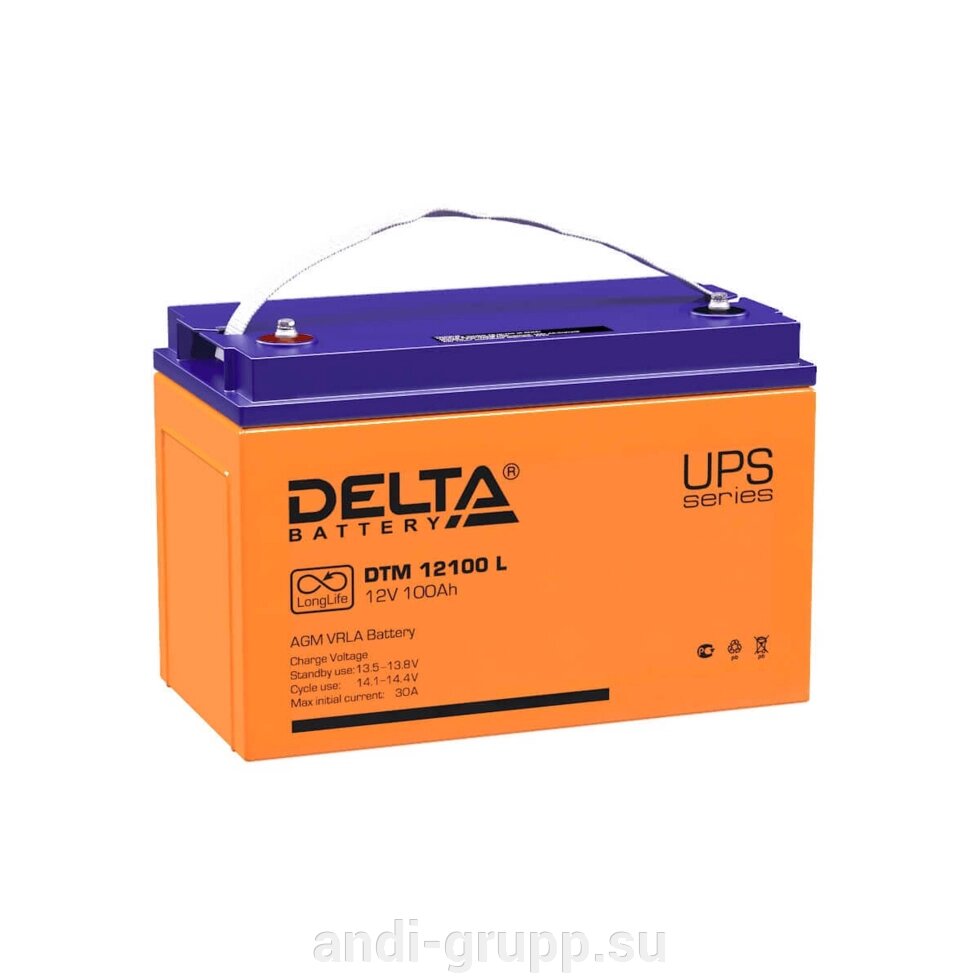Аккумуляторная батарея Delta DTM 12100 L (12V /100Ah) от компании Производственная компания «АНДИ Групп» - фото 1