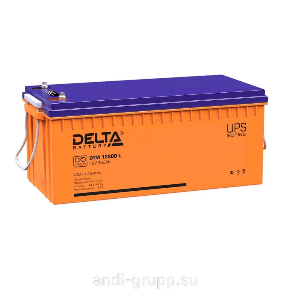 Аккумуляторная батарея Delta DTM 12200 L (12V / 200Ah) от компании Производственная компания «АНДИ Групп» - фото 1