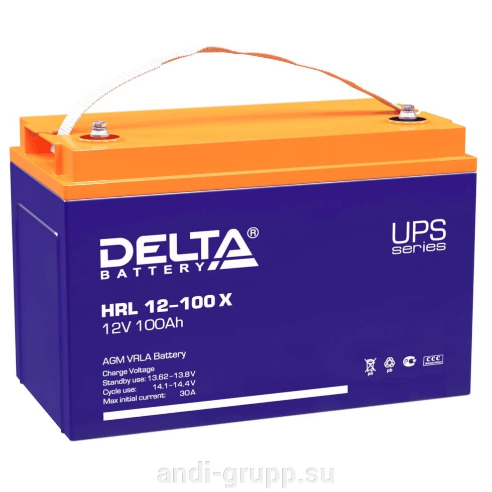 Аккумуляторная батарея Delta HRL 12-100 X  (12V/100Ah) от компании Производственная компания «АНДИ Групп» - фото 1
