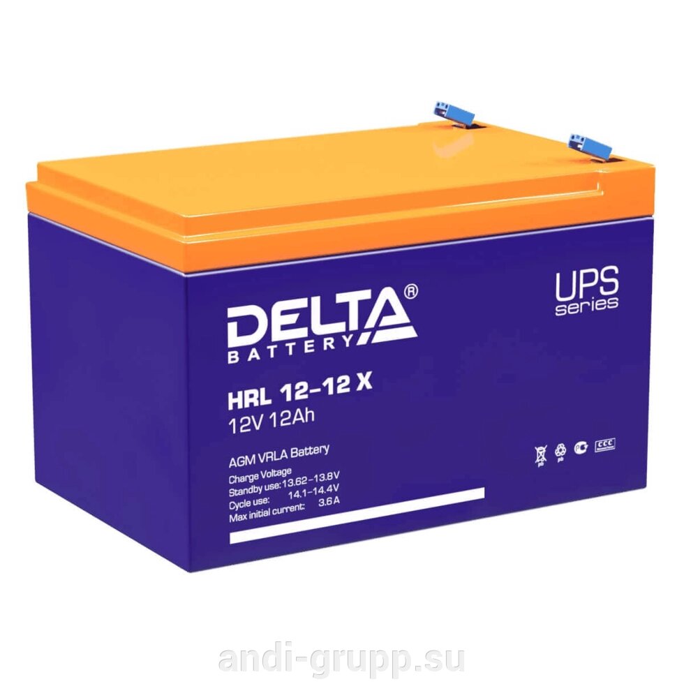 Аккумуляторная батарея Delta HRL 12-12 X  (12V /12Ah) от компании Производственная компания «АНДИ Групп» - фото 1